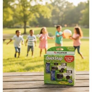 Fujifilm QuickSnap Flash 400 Disposable Camera 2-Pack 54 Exp Expired 2008-04